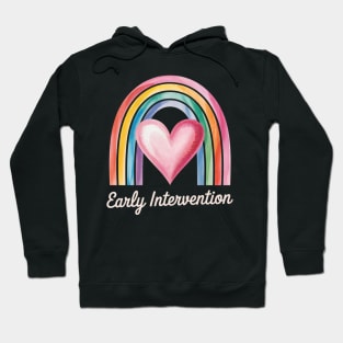 Rainbow Early Intervention Heart Teacher Interventionist Hoodie